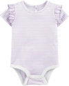 Imported Baby Body Suit White Purple Lining