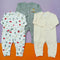 Pack Of 3 Sleep Suit Grey White